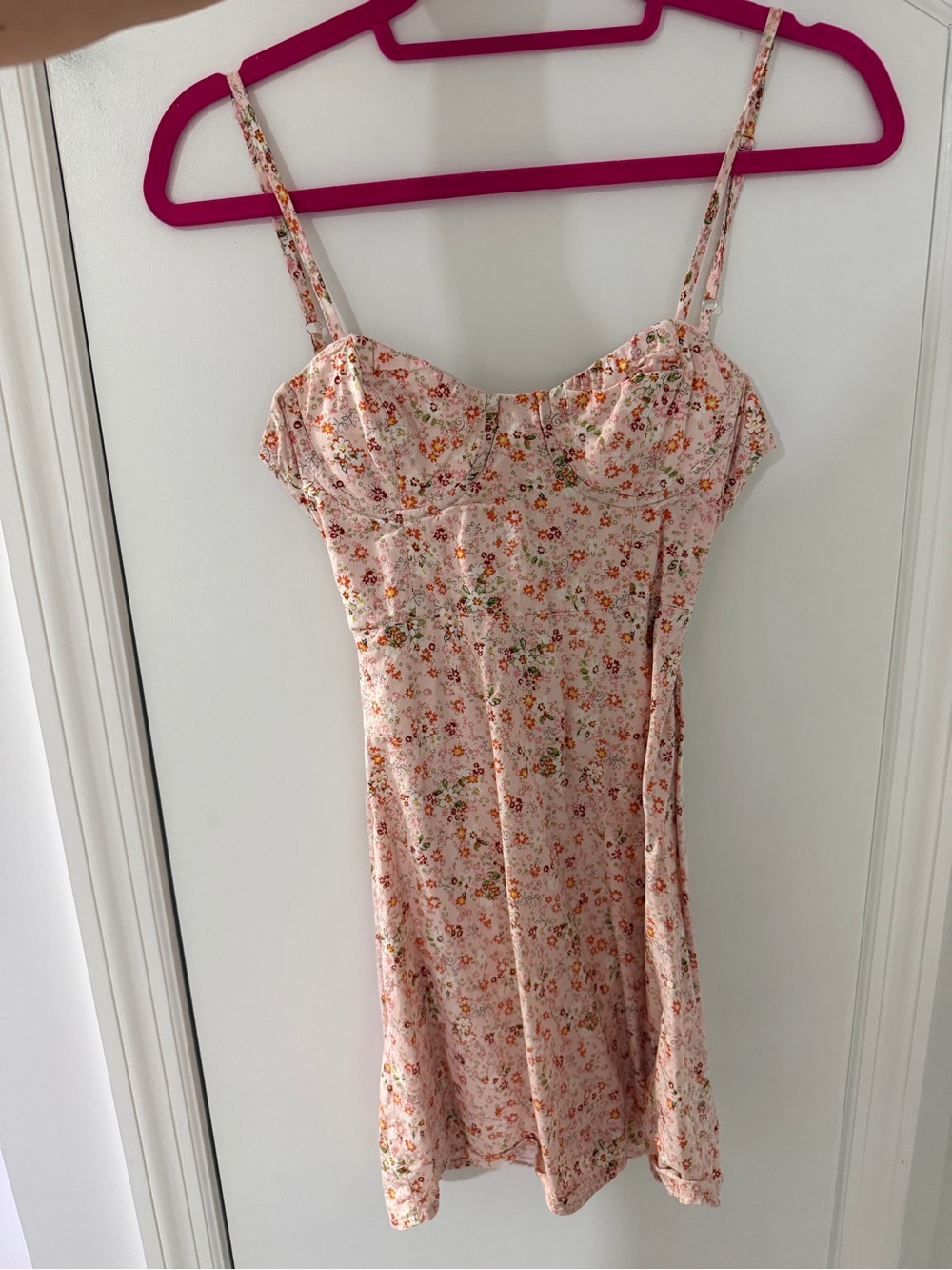 Princess Polly Pink Floral Mini Dress with Spaghetti Straps